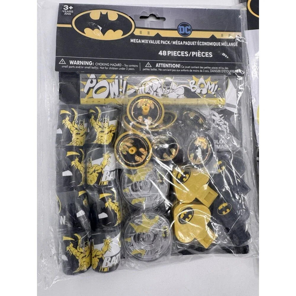 DC Comics Batman Mega Mix Value Party Favor Pack 48 piece & Table Decorating Kit